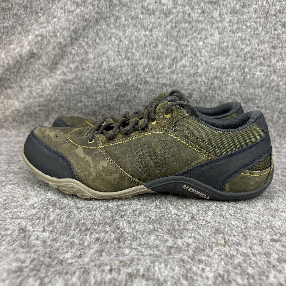✅ Mens 10 Merrell Wraith Fire Olive Leather Low Top Lace Up Trail Hiking Shoes - Picture 9 of 13